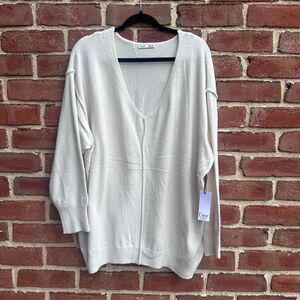DEX $79 Ultra-Soft V-Neck Drop Shoulder Sweater Off White Women’s 3X NEW
